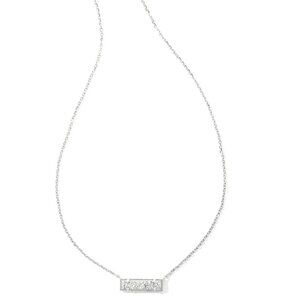 Kendra Scott Leanor Silver Short Pendant Necklace in Platinum Drusy New …